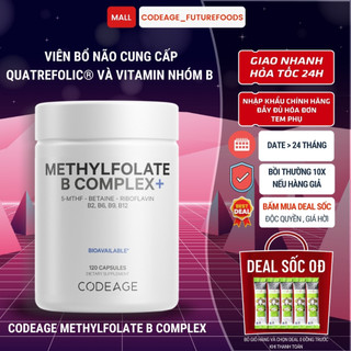 Viên Uống Bổ Não Codeage Methylfolate B Complex 120 Viên - Hỗ Trợ Trí Nhớ, Giảm Stress