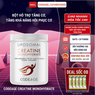 Codeage Creatine Monohydarate Liposomal 455g, Bột Hỗ Trợ Tăng Cơ,Tăng Khả Năng Hồi Phục Cơ, Tăng Cơ, Bổ Sung Năng Lượng
