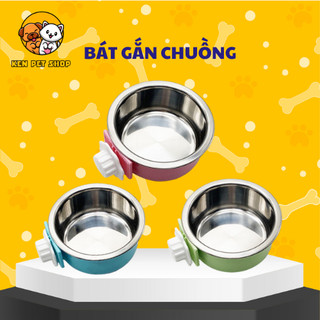 Bát Ăn Gắn Chuồng Cho Thú Cưng Ruột Inox Tiện Vệ Sinh Chén Ăn Treo Chuồng Ken Pet Shop