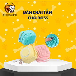 Bàn Chải Tắm Cho Chó Mèo Bằng Silicon Mềm Mại Bàn Chà Lông Găng Tay Massage Có Chỗ Đựng Sữa Tắm Tạo Bọt Tiện Dụng