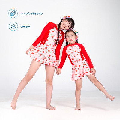 Đồ bơi bé gái liền thân váy Dâu tây đáng yêu SOBIE