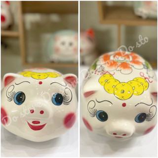 Lợn đất Bát Tràng, Heo tiết kiệm, ống đựng tiền tiết kiệm, quà tặng cho bé, đồ decor trang trí