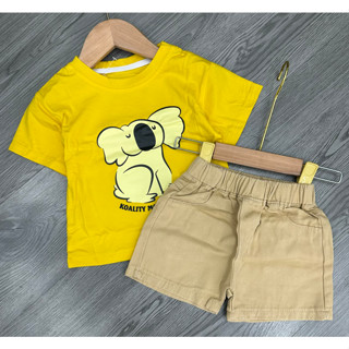 sét cộc B5 áo cottol quần kaki cho bé trai từ 8-25kg