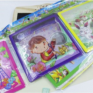 Tranh ghép hình 25 miếng loại 14cm x 14cm in hình ngộ nghĩnh cho bé