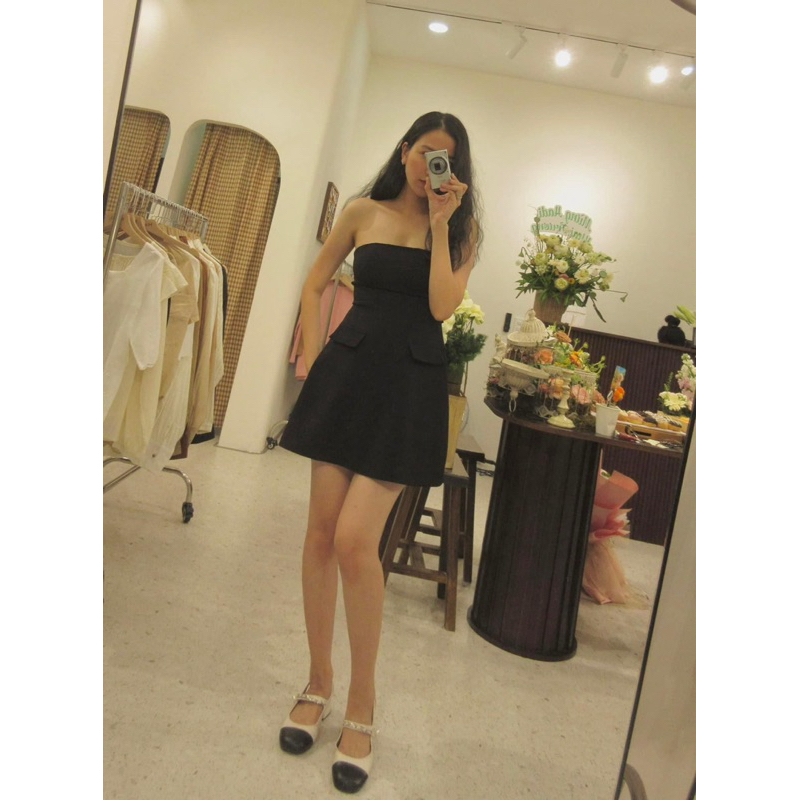 Đầm ống đen túi nắp - Mộc Cầm
