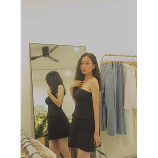 Đầm ống đen túi nắp - Mộc Cầm