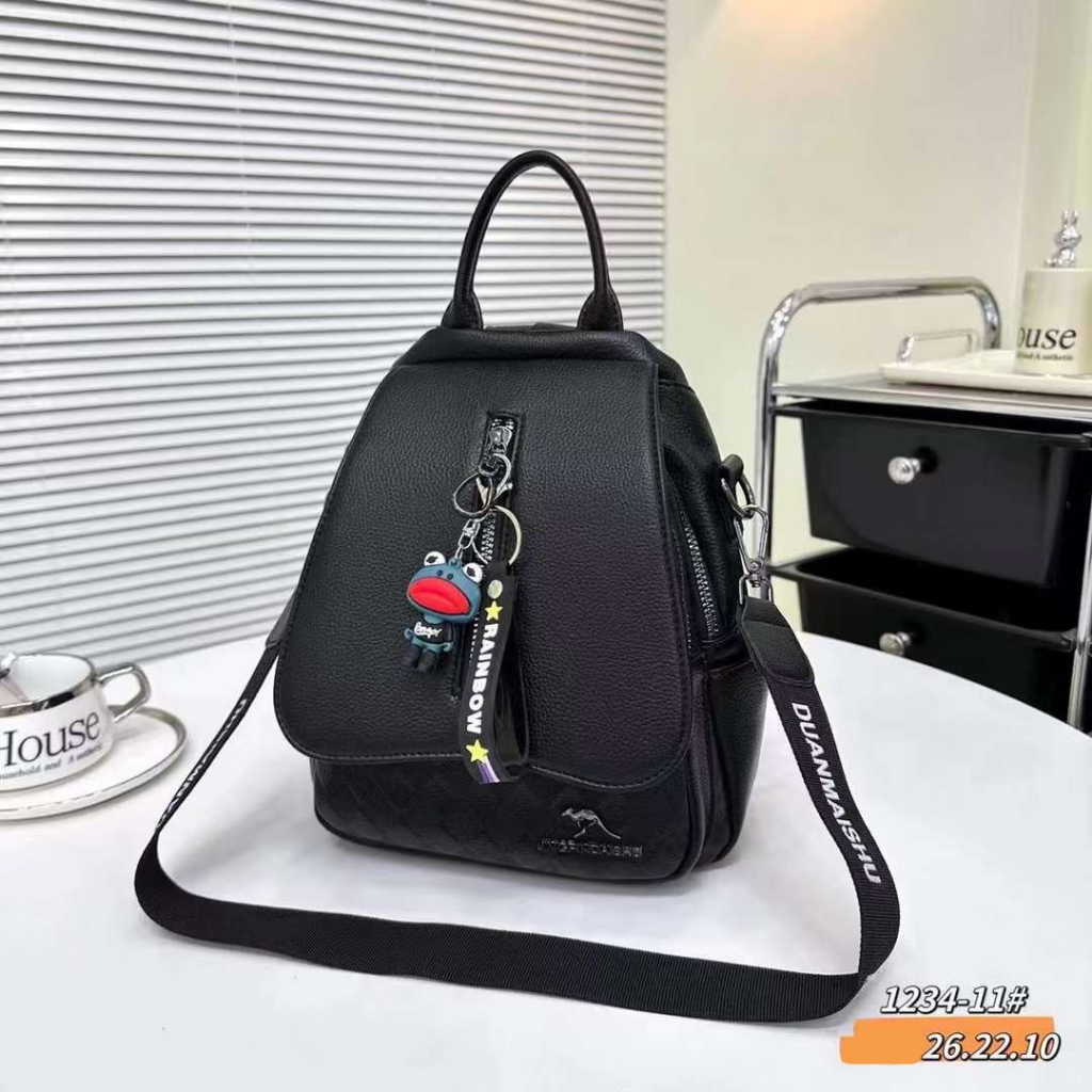 Balo nữ mini nhỏ da mềm đen trơn thời trang hàn quốc đẹp đi chơi đi tiệc 155
