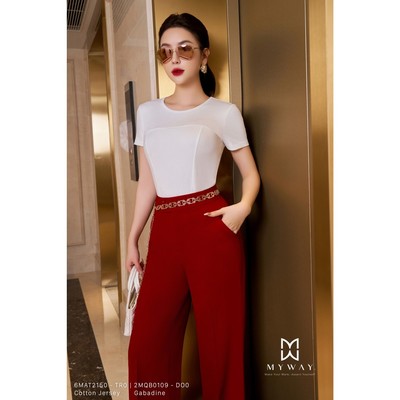 Áo Thun Nữ Tay Ngắn MY WAY Cotton Cổ Tròn Sang Trọng 6MAT2150 TR0
