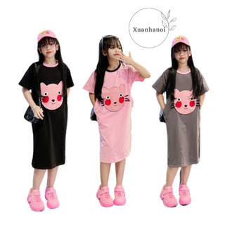 Váy bé gái cotton suông bé mèo 10-40kg xhn1548
