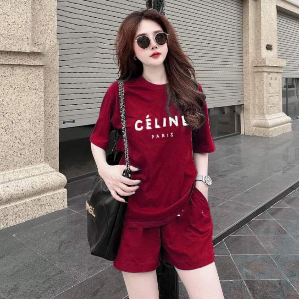Set bộ đùi mặc nhà phom rộng chất cotton su cho nữ rẻ đẹp đơn giản mùa hè bigsize 40-75kg in célin | BigBuy360 - bigbuy360.vn
