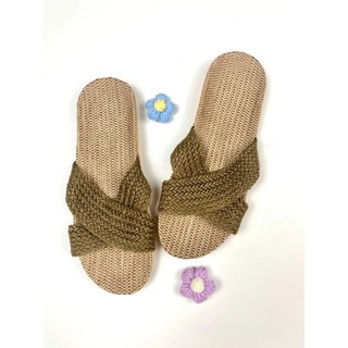 Dép cói quai chéo trơn- Nam(Đi biển)