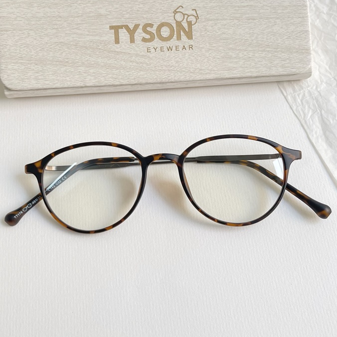 GỌNG KÍNH TYSON mắt mèo nhỏ thời trang nhựa kết hợp càng kim loại có thể lắp cận 7176