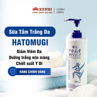 Sữa tắm dưỡng ẩm trắng da Ý Dĩ Hatomugi Naturie 800ml - Kenbi hàng Nhật nội địa