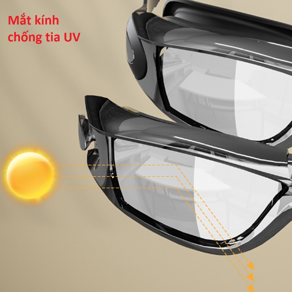 Kính bơi nam nữ kèm mũ bơi, chống tia UV chống sương mù | BigBuy360 - bigbuy360.vn