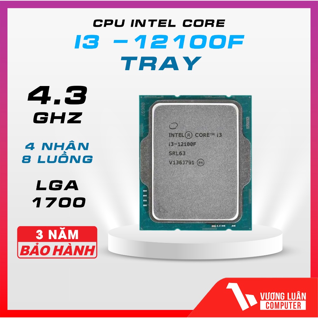 CPU Intel Core i3-12100F Tray