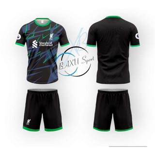 Hot - bộ quần áo bóng đá clb liverpool đen xanh két mùa 2024 mới