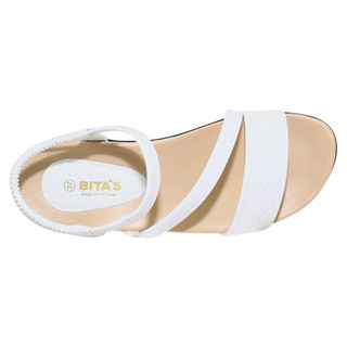 Sandal đế bằng nữ Bita's SYN.286 (Trắng + Đen + Kem)