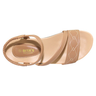 Sandal đế bằng nữ Bita's SYN.286 (Trắng + Đen + Kem)