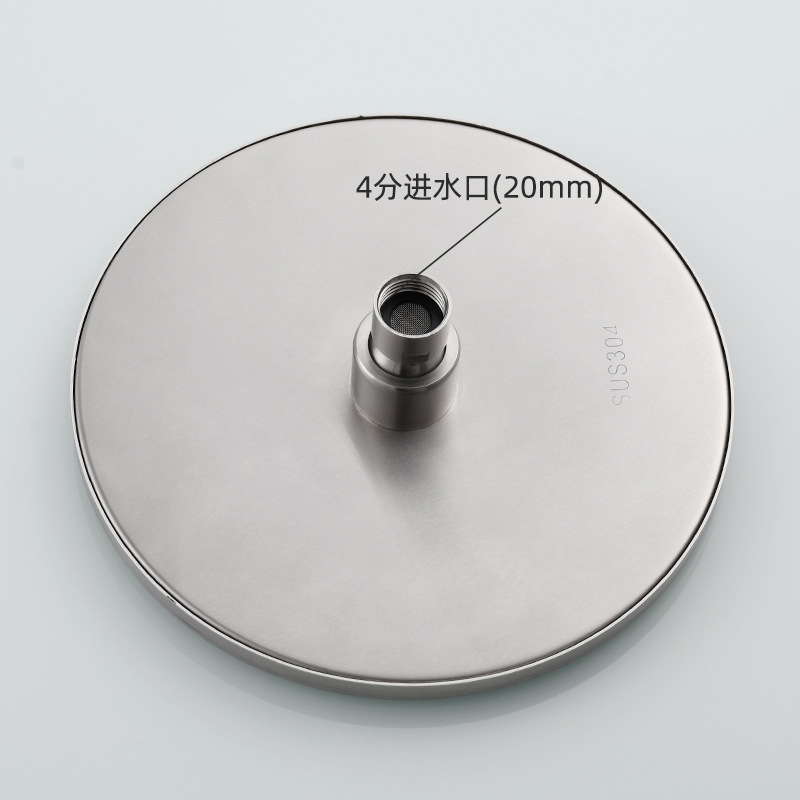 Bát sen tắm đứng INOX 304 trắng mờ, đài sen nhà tắm đường kính 20cm cổ xoay linh hoạt  - TS025