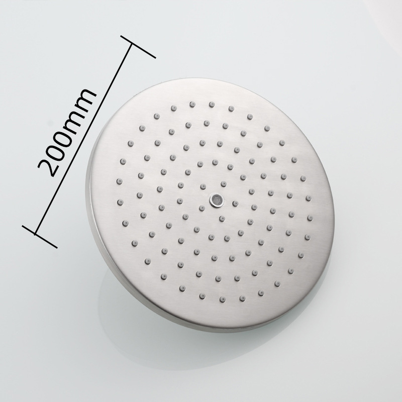 Bát sen tắm đứng INOX 304 trắng mờ, đài sen nhà tắm đường kính 20cm cổ xoay linh hoạt  - TS025