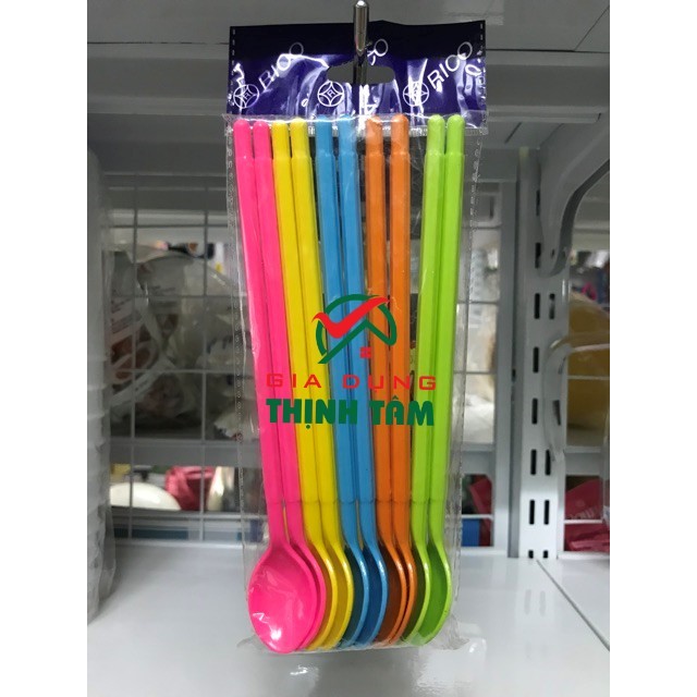 10 Muỗng Trà Sữa Đen RICO, Sinh tố,Thìa Trà Sữa 21cm chất lượng cao, thìa cafe