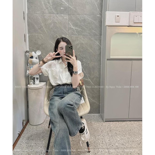 ÁO SƠ MI TRẮNG GU TAY DƠI TÚI TRƯỚC