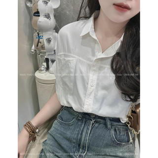 ÁO SƠ MI TRẮNG GU TAY DƠI TÚI TRƯỚC