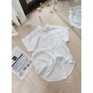 ÁO SƠ MI TRẮNG GU TAY DƠI TÚI TRƯỚC