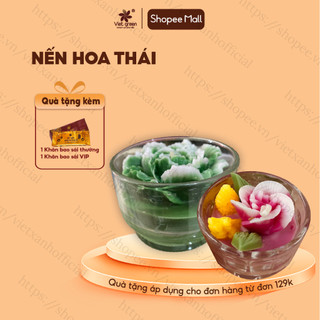 Cốc nến mini hoa sen việt xanh sáp an toàn cho sức khỏe cháy 8 giờ t01