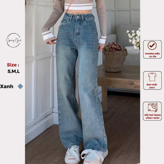 Quần jeans nữ ống rộng màu vintage dài 100cm Spring Quan7562/P8K8
