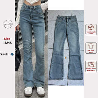 Quần jean nữ ống loe cạp cao Spring Quanjeanloe555/P6K3