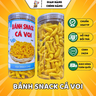Snack bánh phồng cá voi vị phô mai - lon 200g - đồ ăn vặt