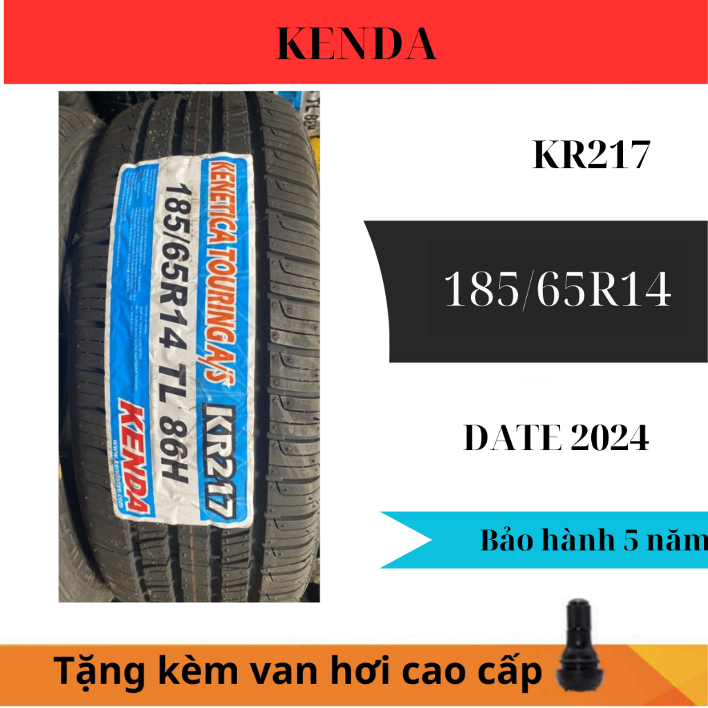 Vỏ lốp 185/65R14 chính hãng Kenda bảo hành 5 năm