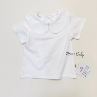 Áo cộc tay cổ cánh sen chất liệu cotton mềm mại dễ thương cho bé QA06 Mimo Baby