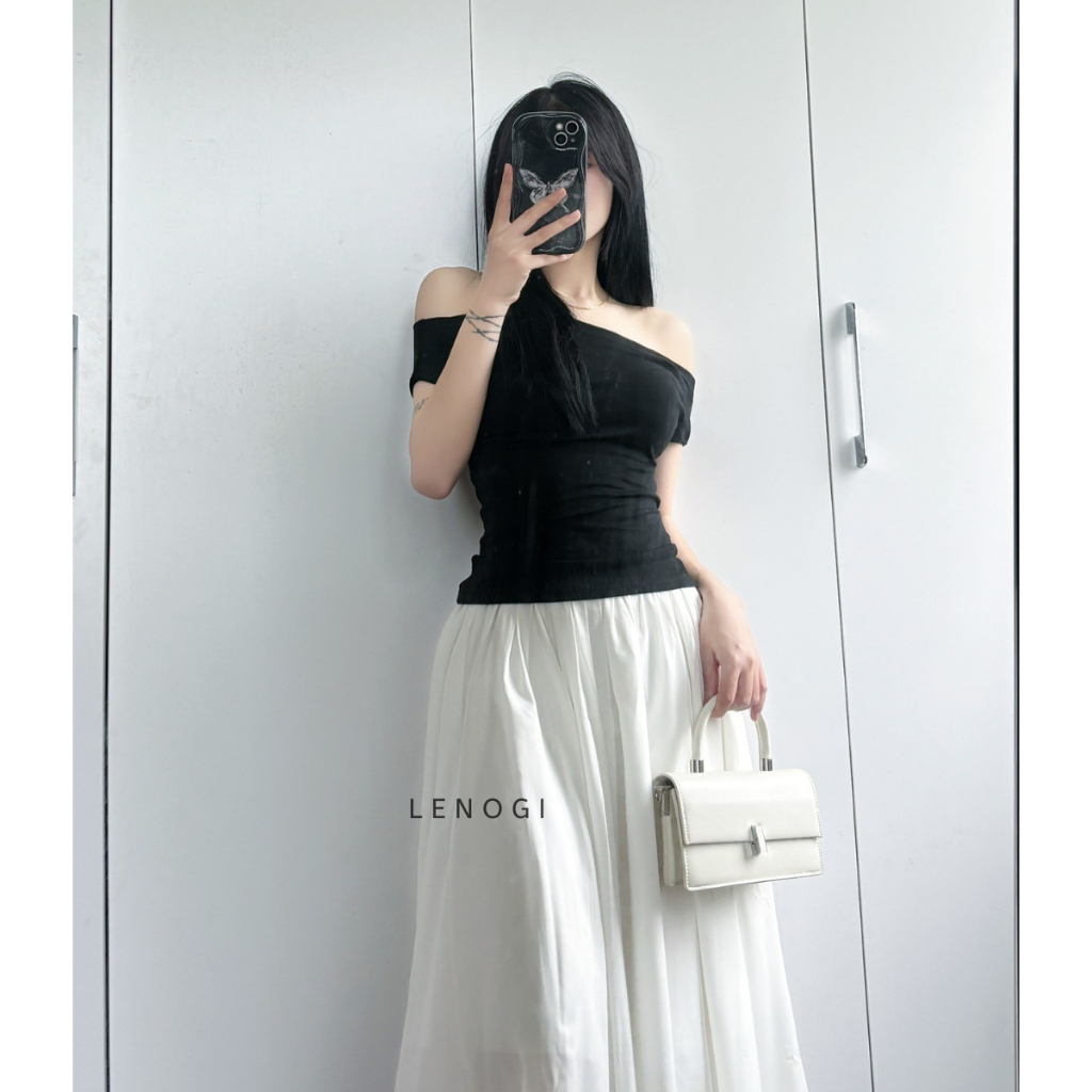 Áo trễ vai nữ LENOGI Áo kiểu nữ phong cách tiểu thư thanh lịch A70 | BigBuy360 - bigbuy360.vn