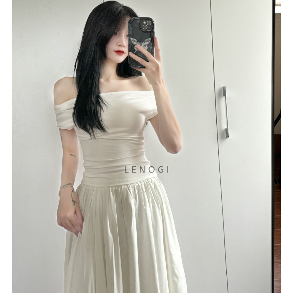 Áo trễ vai nữ LENOGI Áo kiểu nữ phong cách tiểu thư thanh lịch A70 | BigBuy360 - bigbuy360.vn