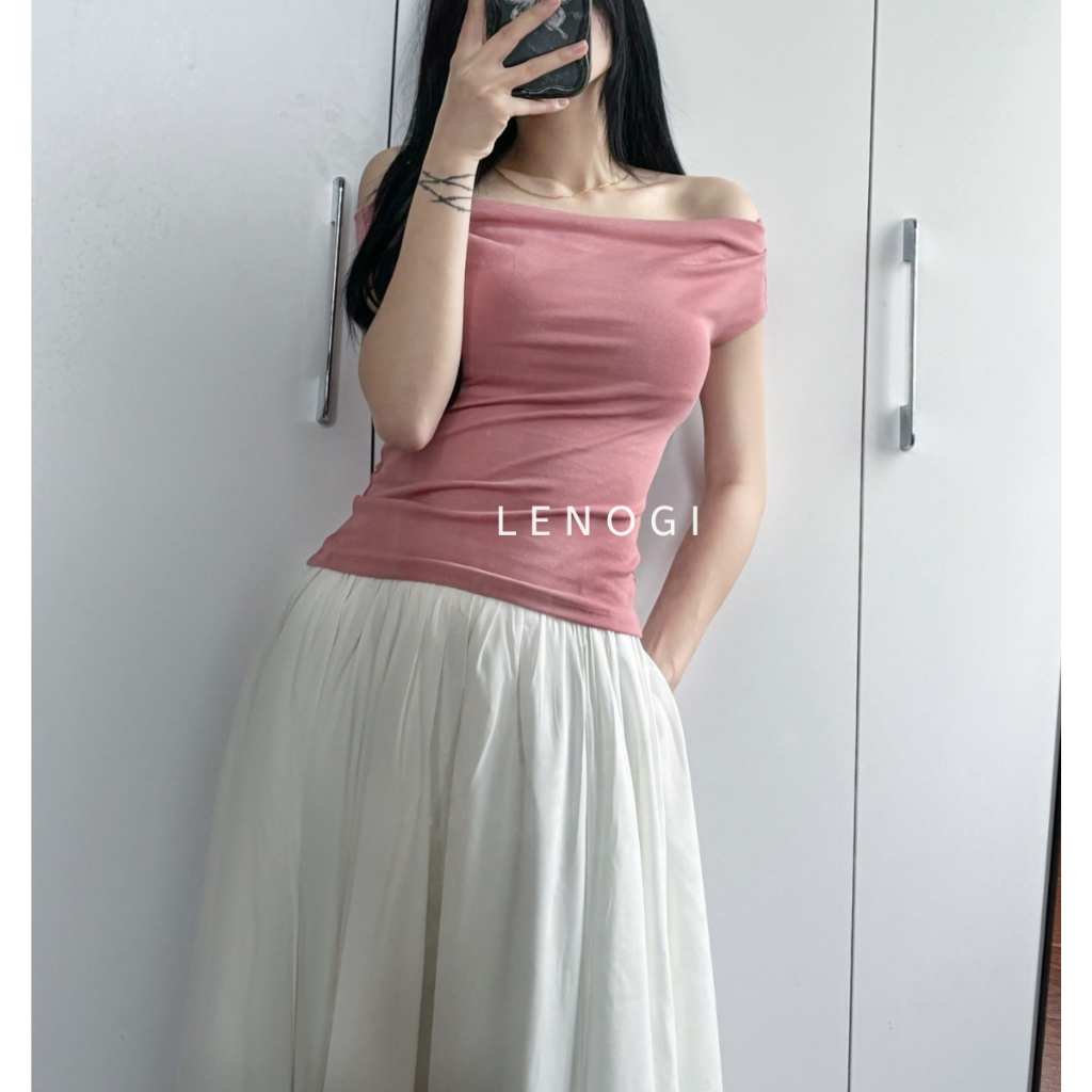 Áo trễ vai nữ LENOGI Áo kiểu nữ phong cách tiểu thư thanh lịch A70 | BigBuy360 - bigbuy360.vn