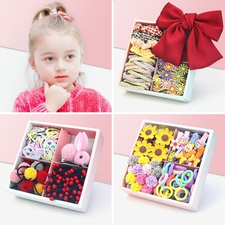 Kẹp tóc công chúa bé gái BabyloveGO hộp phụ kiện tóc 4 ô phong cách Hàn Quốc