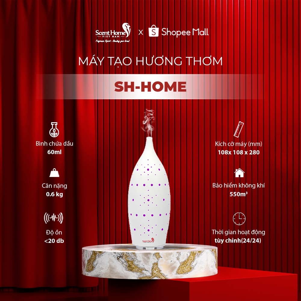 [Chính hãng] Máy tạo hương thơm gốm trang trí cao cấp Scent Homes (SH-HOME) dành cho gia đình, văn phòng