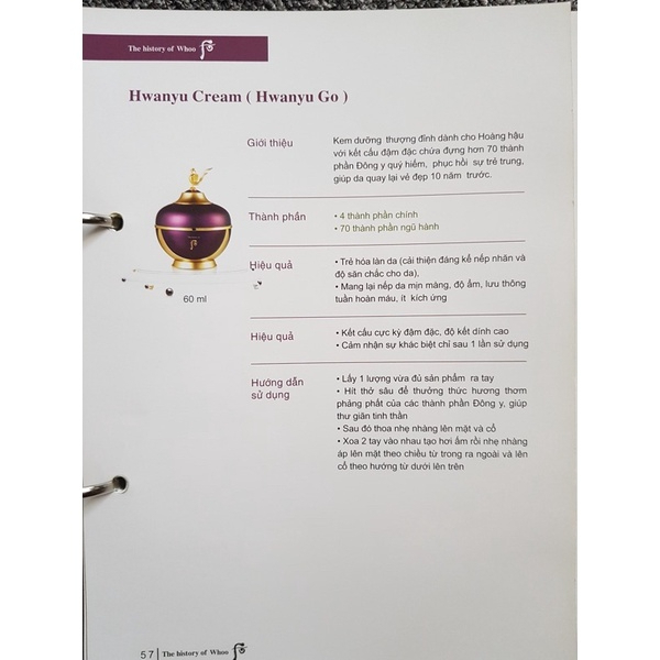 Kem dưỡng tái sinh hoàn lưu cao Whoo Hwanyu Cream 4ml - Chính hãng LGVina tem tiếng việt