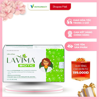 Viên uống phụ khoa, Men vi sinh vùng kín LAVIMA BIOTIC 20 Viên, giảm khí hư, ngứa rát VM PHARMACY