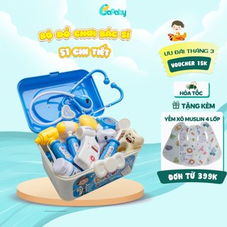 Bộ Đồ Chơi Bác Sĩ Cho Bé Gái Bé Trai Nhập Vai Có Xe Đẩy Chất Liệu ABS An Toàn BAFABY- 287