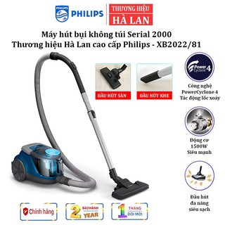[BH 2 Năm] Máy hút bụi không túi Thương hiệu Philips Hà Lan XB2022/81 Serial 2000 - Hàng Nhập Khẩu