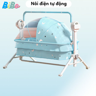 Nôi điện tự động cho bé, nôi tự đưa có kèm màn chống cô kết nối bluetooth điện thoại để phát nhạc MK-005