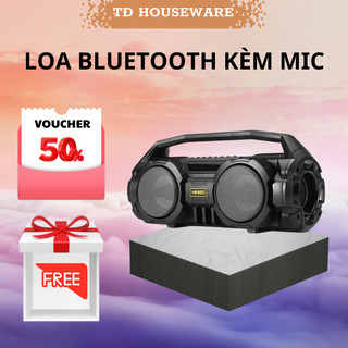 Loa Bluetooth Karaoke Xách Tay KM-S1,2 Bản Mới +Tặng Mic Hát Có Dây, Âm Bass Cực Hay HOT