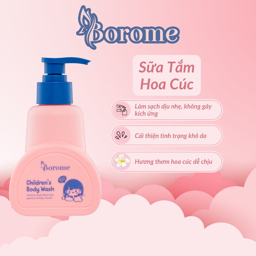 Sữa tắm trẻ em Borome công thức dịu nhẹ an toàn cho làn da bé dung tích 250ml