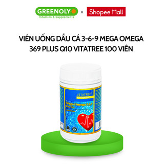 Viên Uống Dầu Cá 3-6-9 Vitatree Mega Omega 369 Plus Q10 Hỗ trợ tim mạch và não bộ 100 Viên