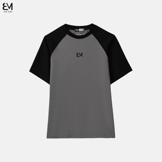 Áo thun unisex BAMIHOME phối tay raglan nam nữ thun cotton xám đen AUN03