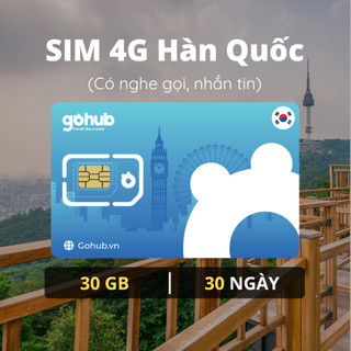 Sim 4g du lịch hàn quốc - dung lượng khủng 30 gb - 30 ngày - có nghe gọi, nhắn tin - tặng kèm que chọc sim