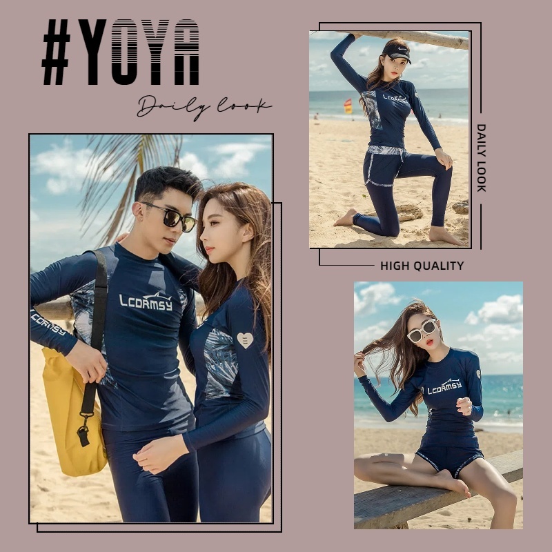 【YOYA】Bộ đồ lặn, bộ đồ lặn, bộ đồ lướt sóng chống nắng nhanh khô, đồ bơi dài tay, bộ đồ sứa, bộ đồ s